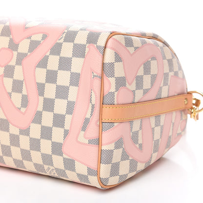 Louis Vuitton Damier Azur Tahitienne Speedy Bandouliere 30 Rose Ballerine 7 of 9