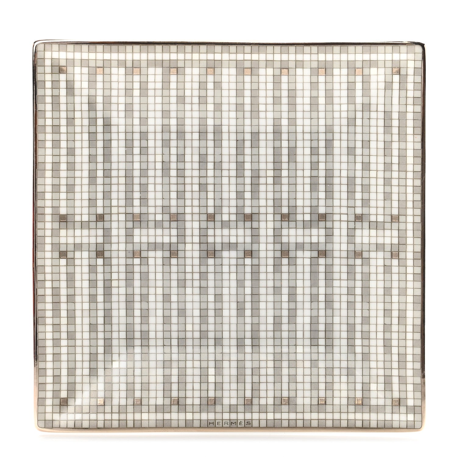 Hermes Porcelain Mosaique Au 24 Platine Square Plate N 1 of 5