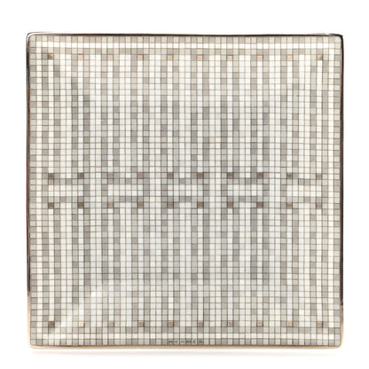 Hermes Porcelain Mosaique Au 24 Platine Square Plate N 1 of 5