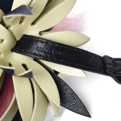 Fendi Fox Rabbit Fur Nappa Pineapple Bag Charm Rosa Scuro Banana Multicolor 4 of 4