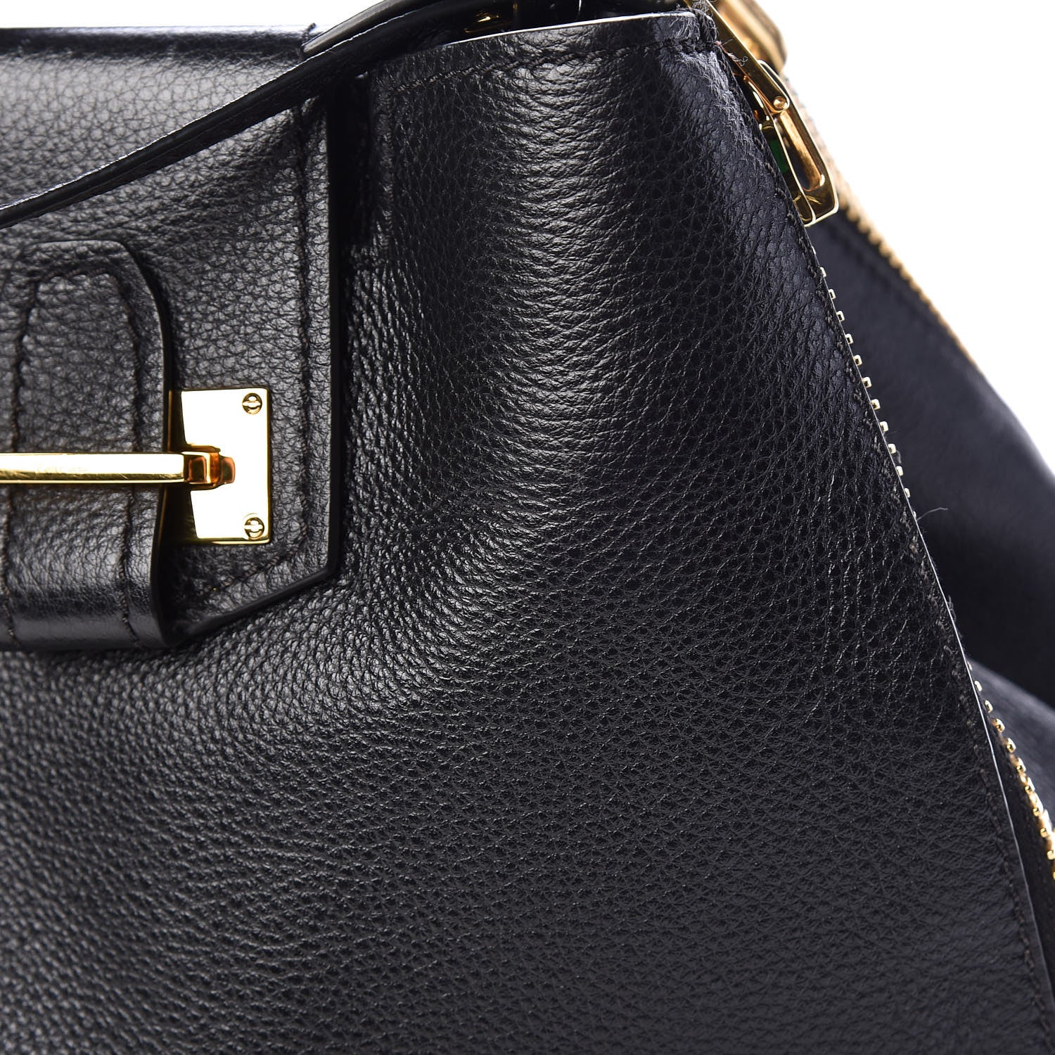 Tom Ford Grained Calfskin Sedgwick Medium Zipper Tote Black 11 of 15