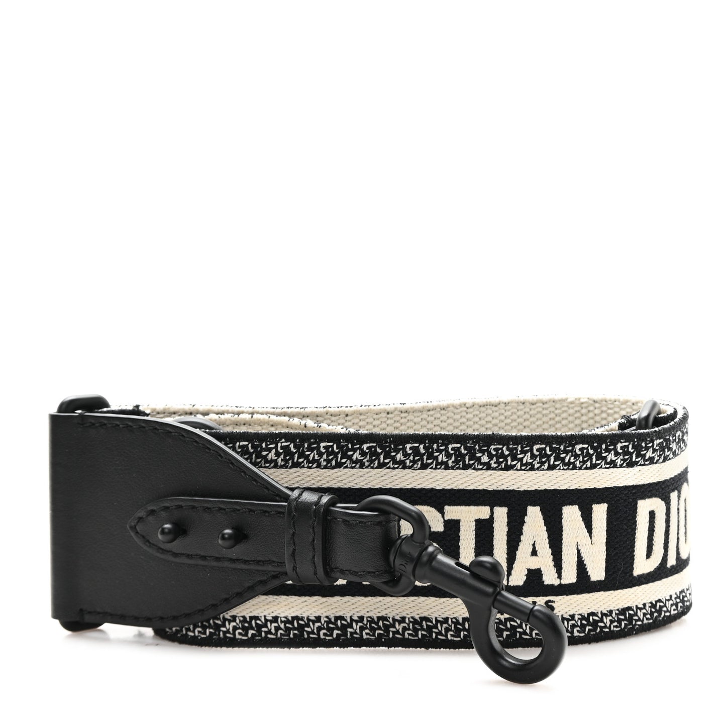 Canvas Embroidered Shoulder Strap Black Ultramatte