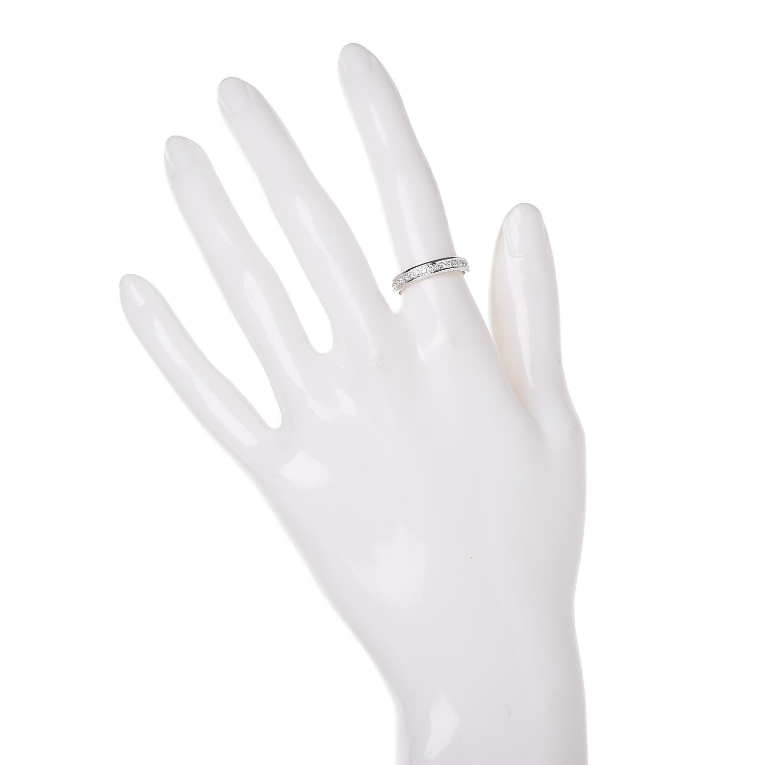 Chopard 18K White Gold Diamond 3.5mm Wedding Band Ring 50 5.25 2 of 5