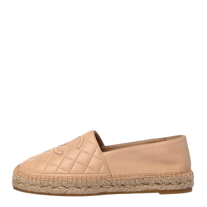 Chanel Lambskin Quilted CC Espadrilles 39 Beige 1 of 4