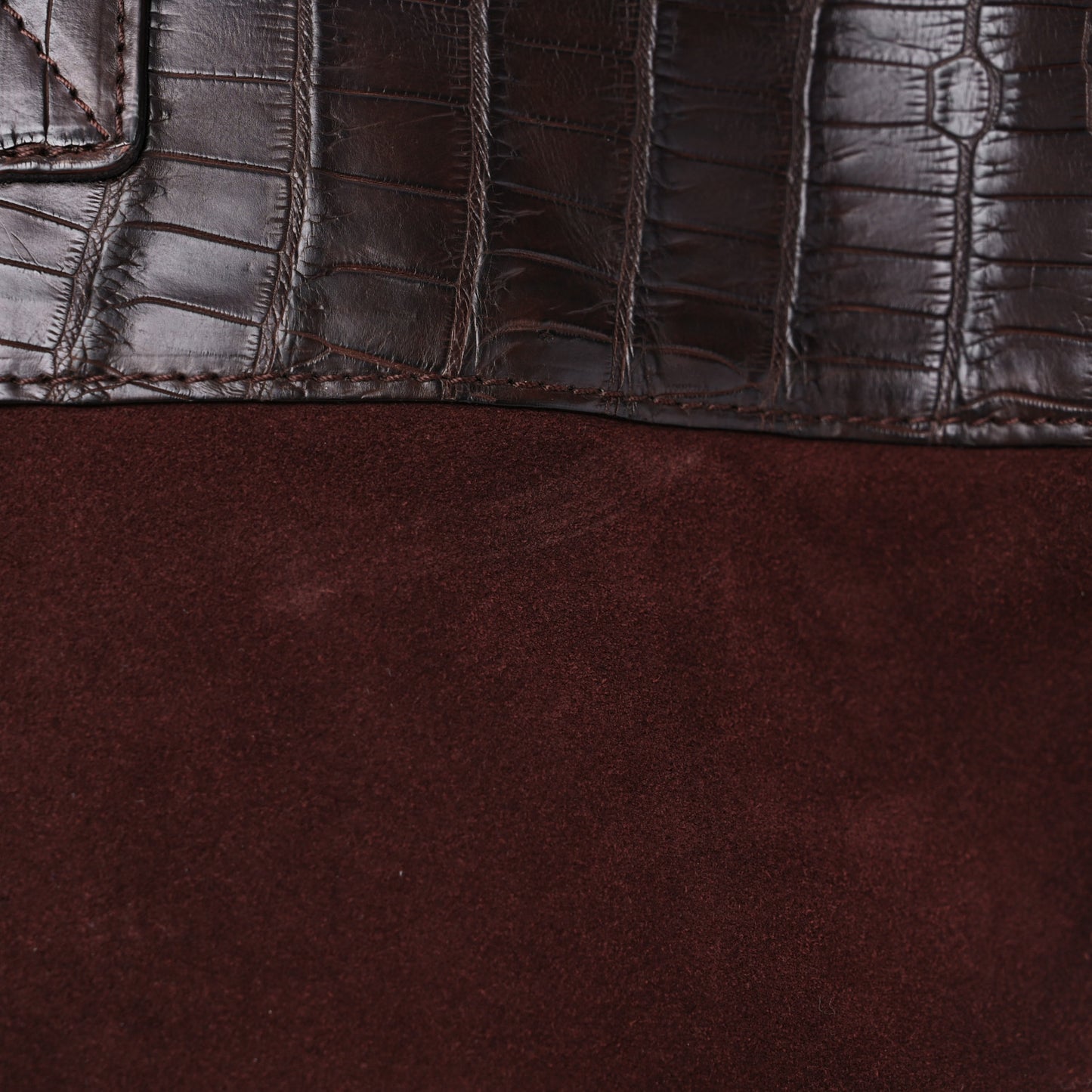 Crocodile Suede Tote Brown