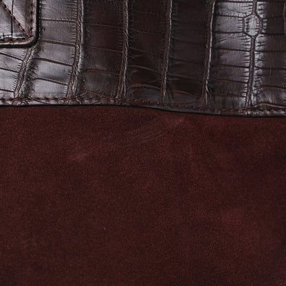 Bottega Veneta Crocodile Suede Tote Brown 15 of 17