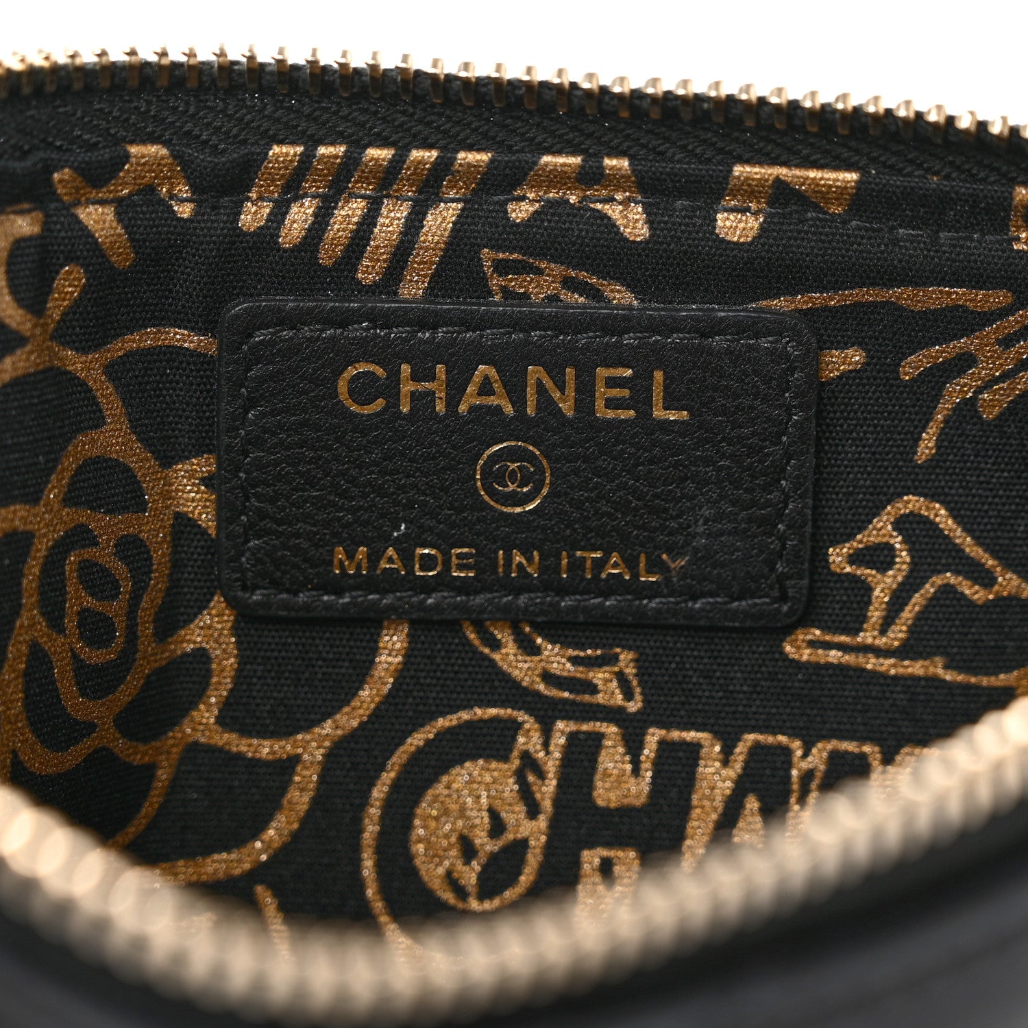 Chanel Lambskin Quilted Egyptian Amulet Classic Flat Wallet Pouch Black 6 of 7