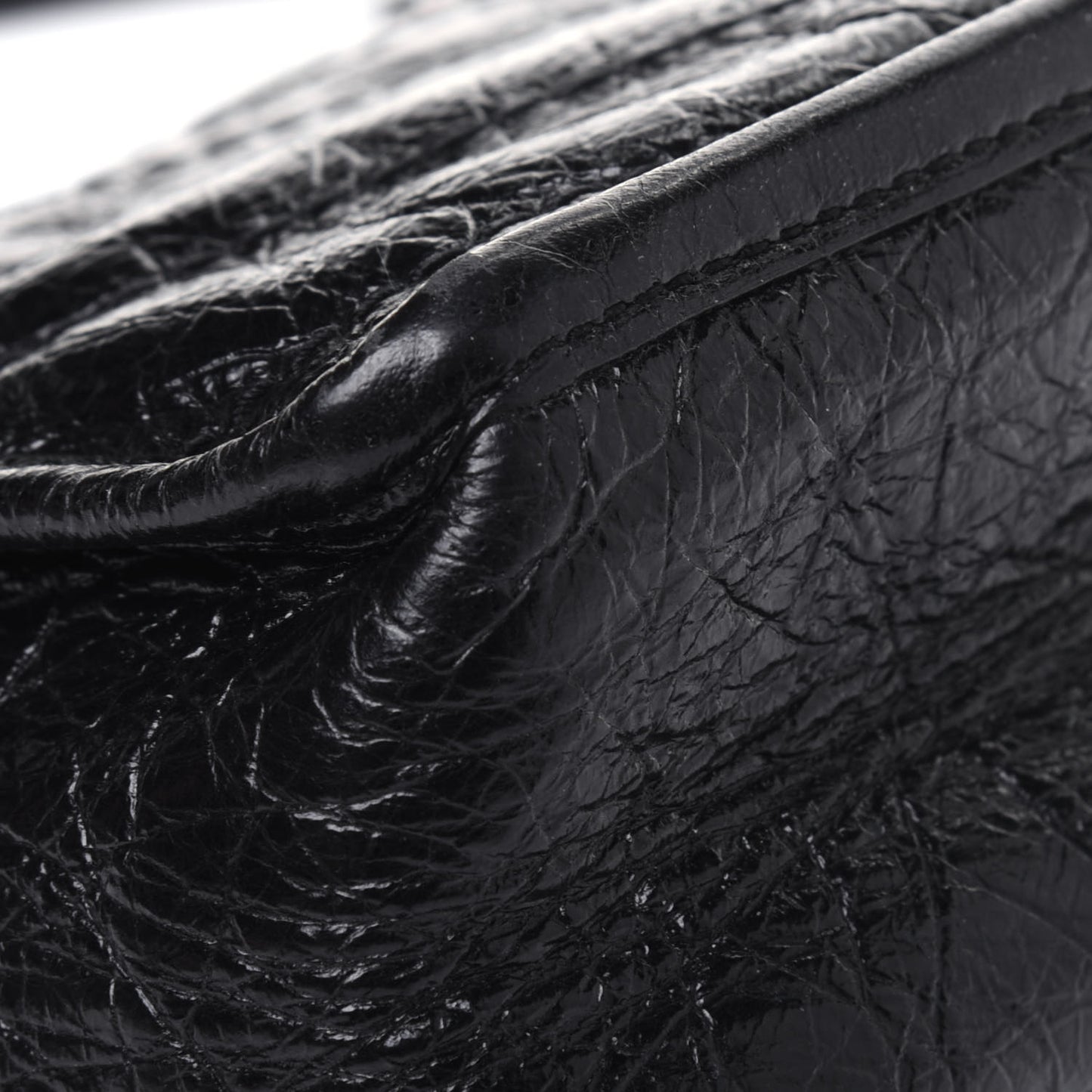Crinkled Calfskin Matelasse Monogram Baby Niki Chain Satchel Black