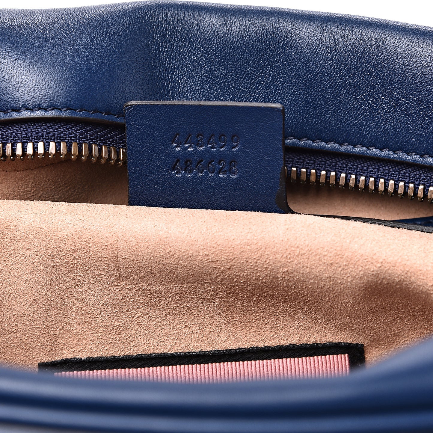 Calfskin Matelasse GucciGhost Medium GG Marmont Chain Shoulder Bag Blue Agata Hibiscus Red