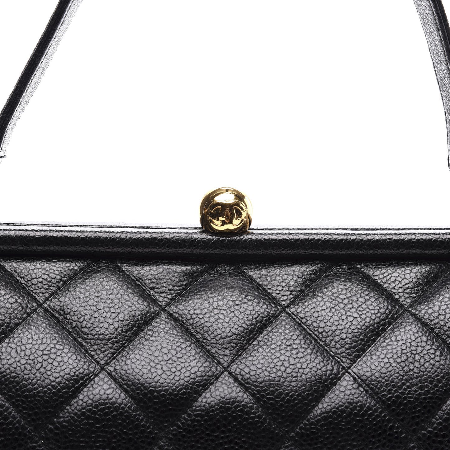 Caviar Quilted Frame Bag Black