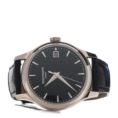 Patek Philippe 18K White Gold Alligator 39mm Calatrava Automatic Watch Black 5227G 2 of 5