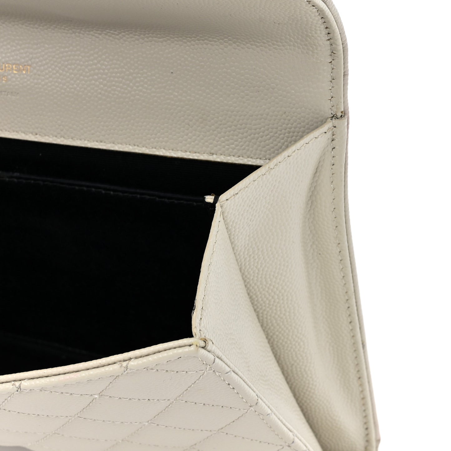 Grain De Poudre Textured Mixed Matelasse Triquilt Monogram Clutch Blanc Vintage