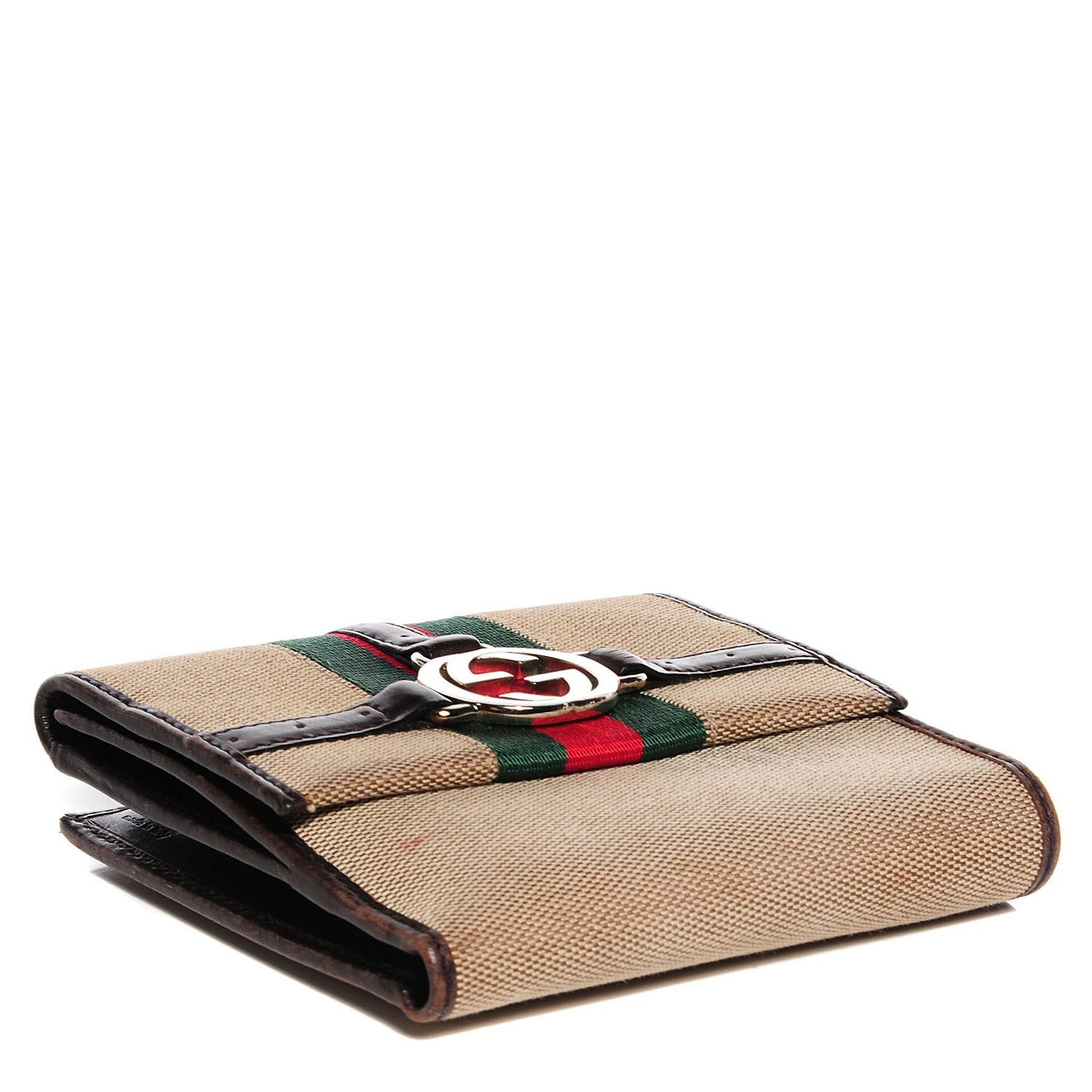Canvas Web Reins Compact Wallet Brown