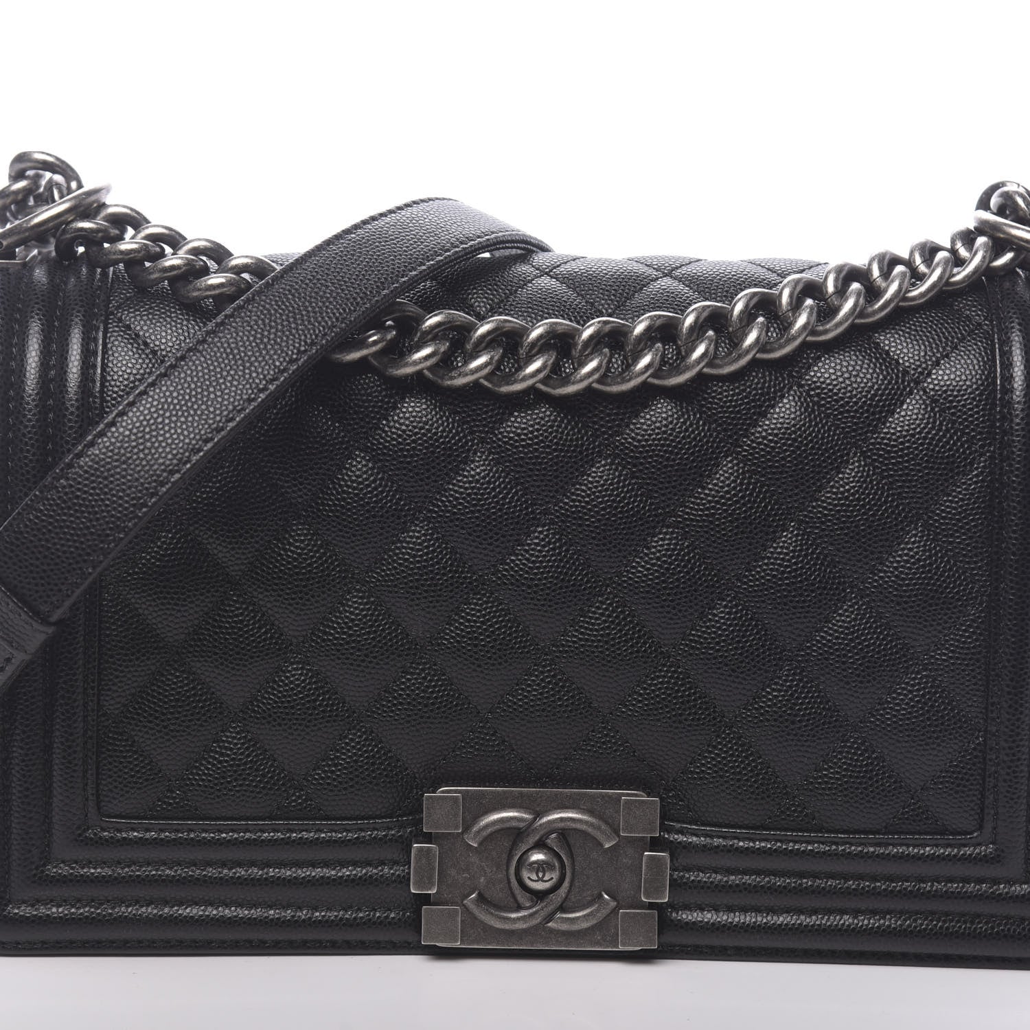 Chanel Caviar Quilted Medium Boy Flap Black 11 of 12