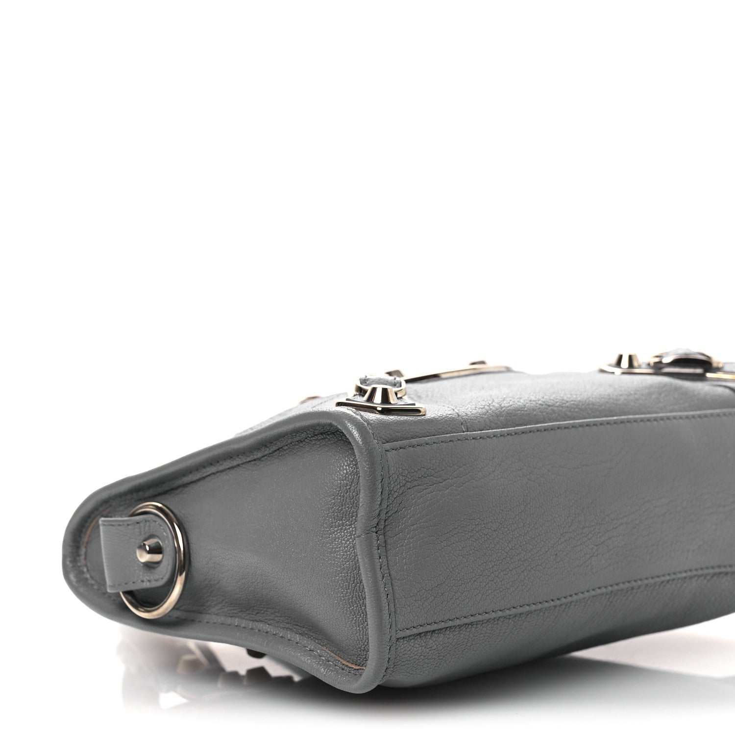 Balenciaga Chevre Silver Metallic Edge Hardware Mini City Bleu Acier 9 of 14