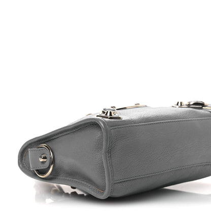 Balenciaga Chevre Silver Metallic Edge Hardware Mini City Bleu Acier 9 of 14