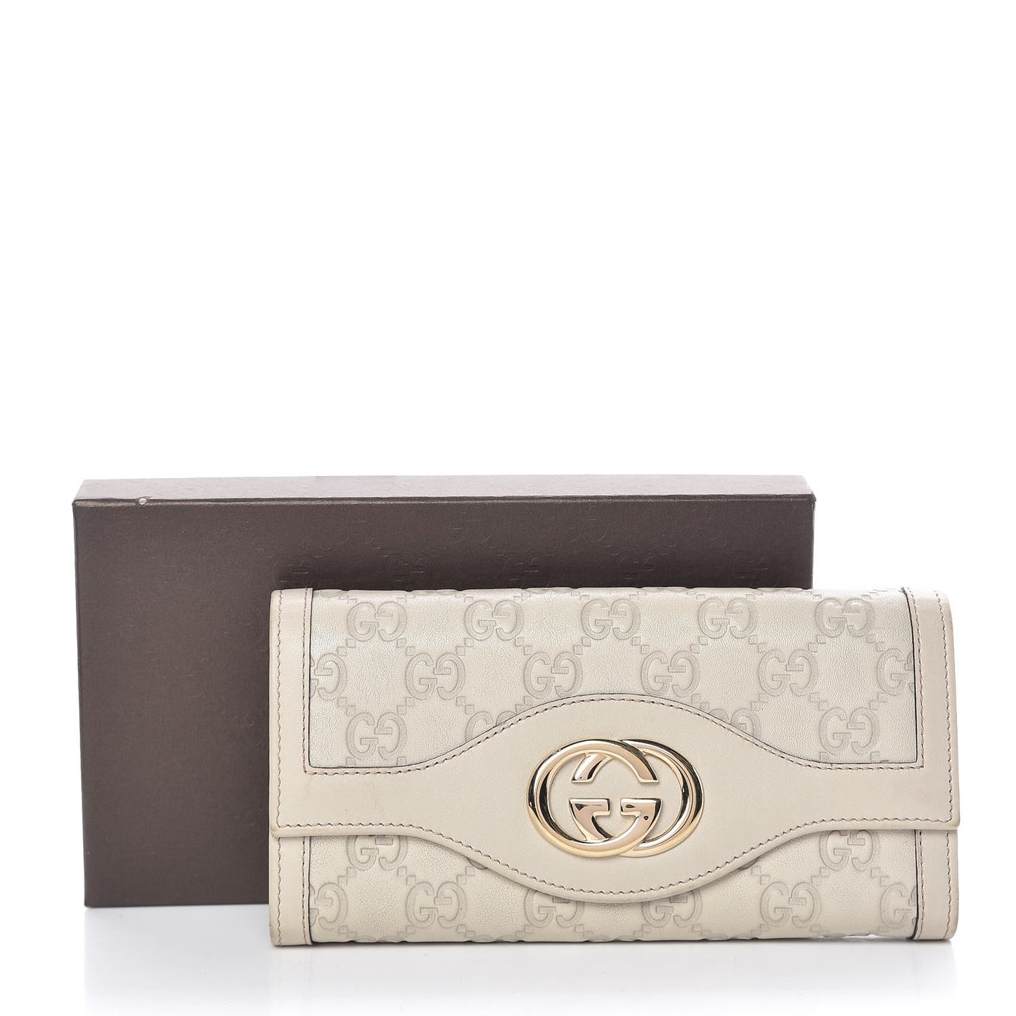 Guccissima Sukey Continental Wallet Off White