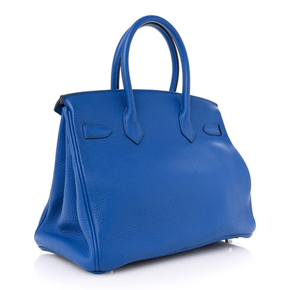 Hermes Taurillon Clemence Verso Birkin 30 Bleu Zellige Bleu Paradise 3 of 13