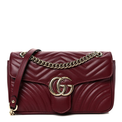 Gucci Calfskin Matelasse Small GG Marmont Shoulder Bag Rosso Ancora 1 of 10