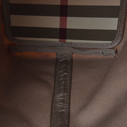 Burberry Patent Nova Check Shopper Tote Nickel 9 of 18