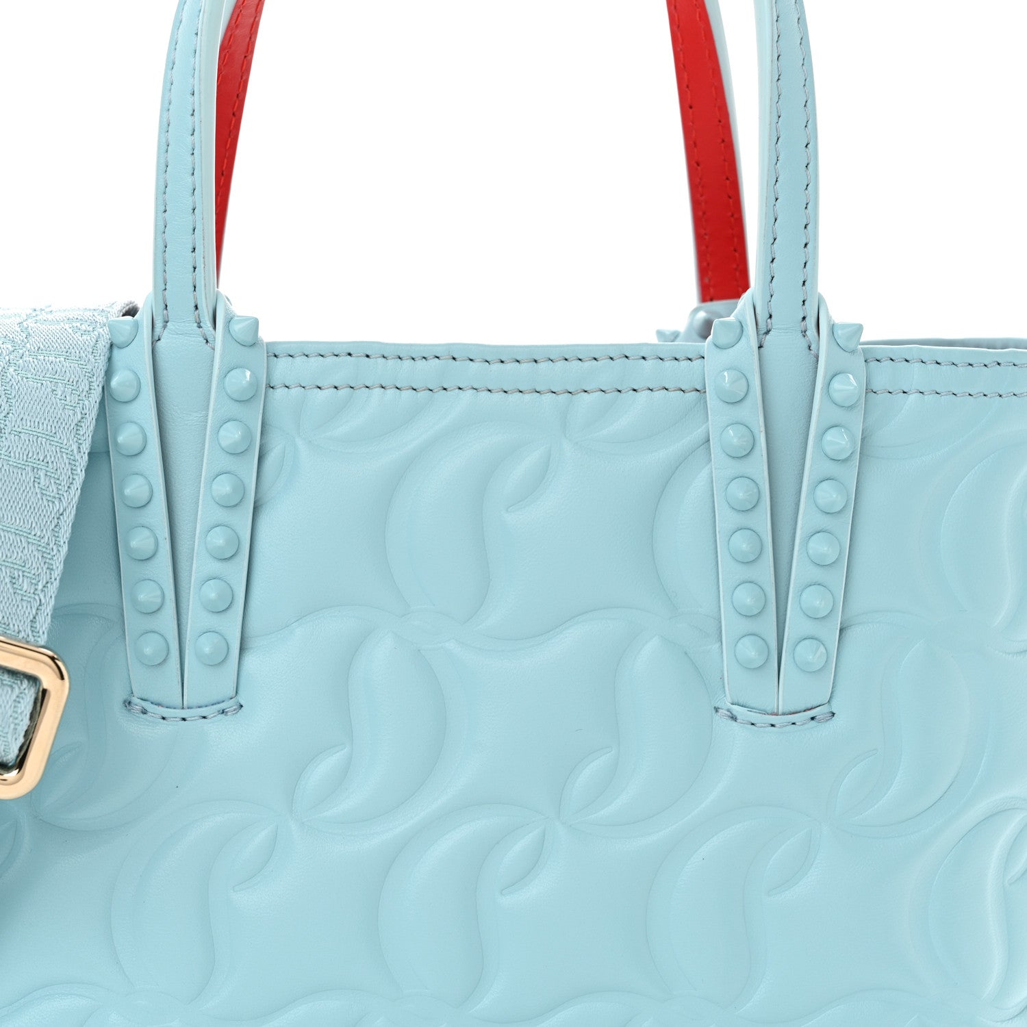 Christian Louboutin Nappa Embossed Mini East West Cabata Tote Mineral 8 of 11