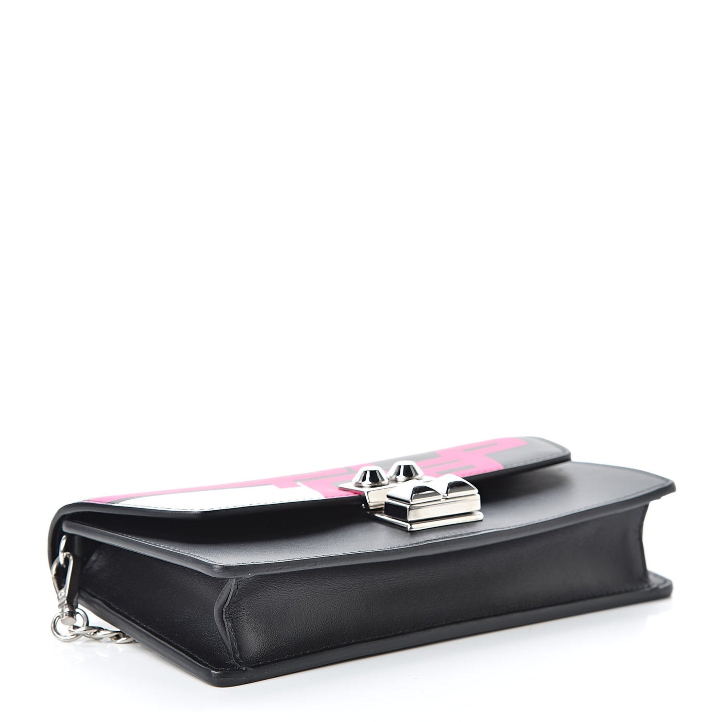 City Calfskin Racing Logo Mini Elektra Crossbody Bag Fuxia Black