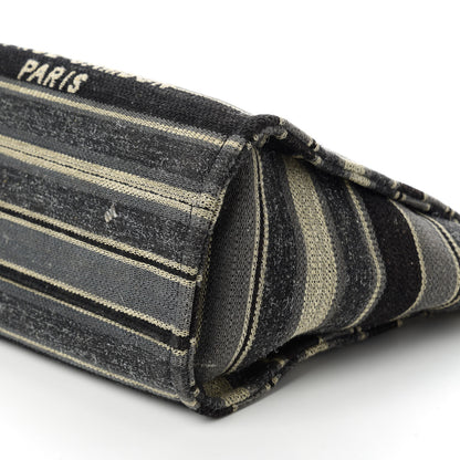 Chanel Striped Canvas Small Deauville Tote Dark Grey 7 of 10