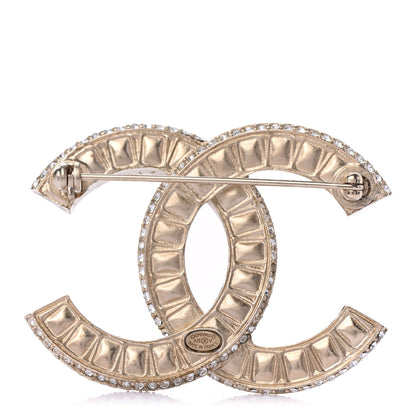Chanel Baguette Crystal CC Brooch Gold 4 of 7