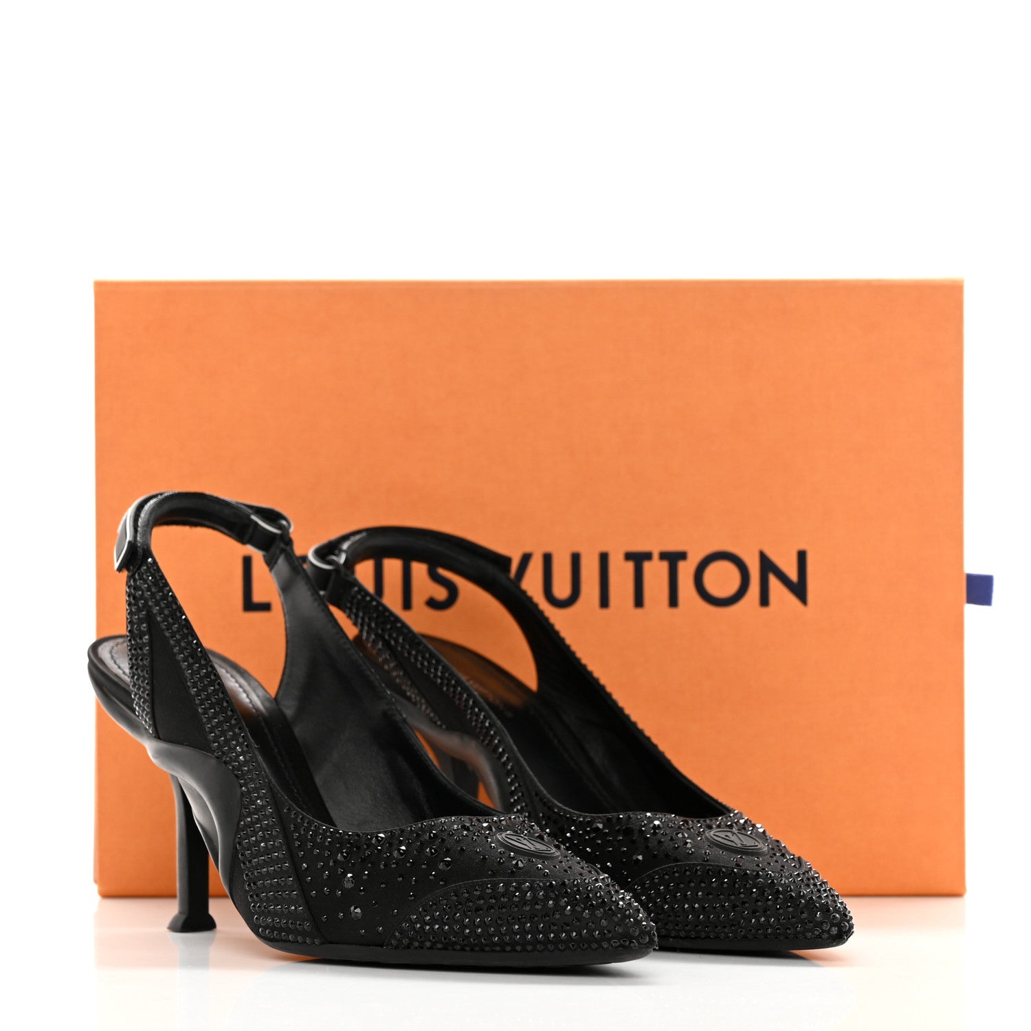 Louis Vuitton Satin Embellished Archlight Slingback Pumps 38 Black 14 of 14