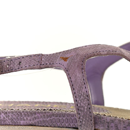 Chanel Lizard Pearl CC Thong Sandals 38 Light Purple 6 of 12