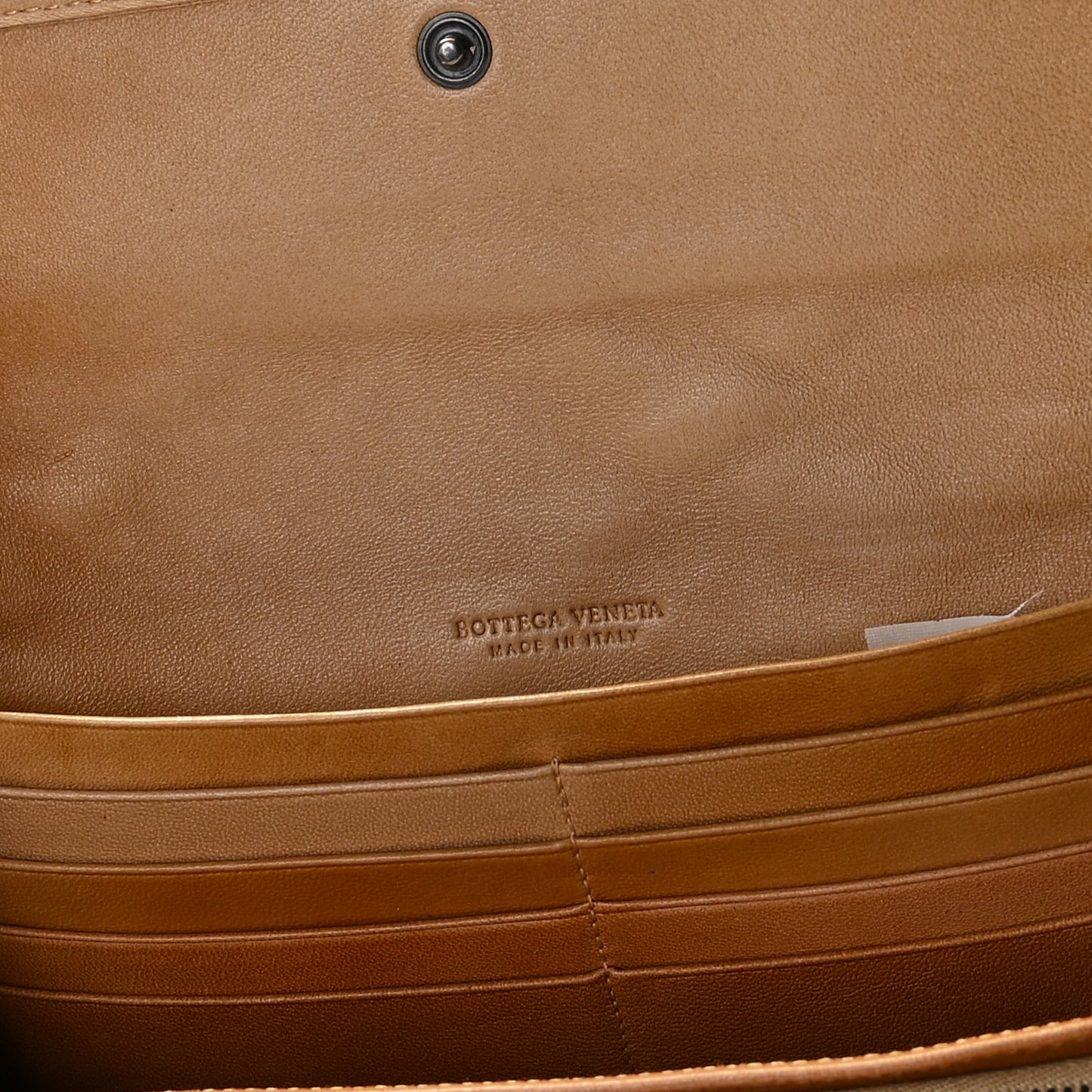 Nappa Intrecciato Continental Flap Wallet Camel