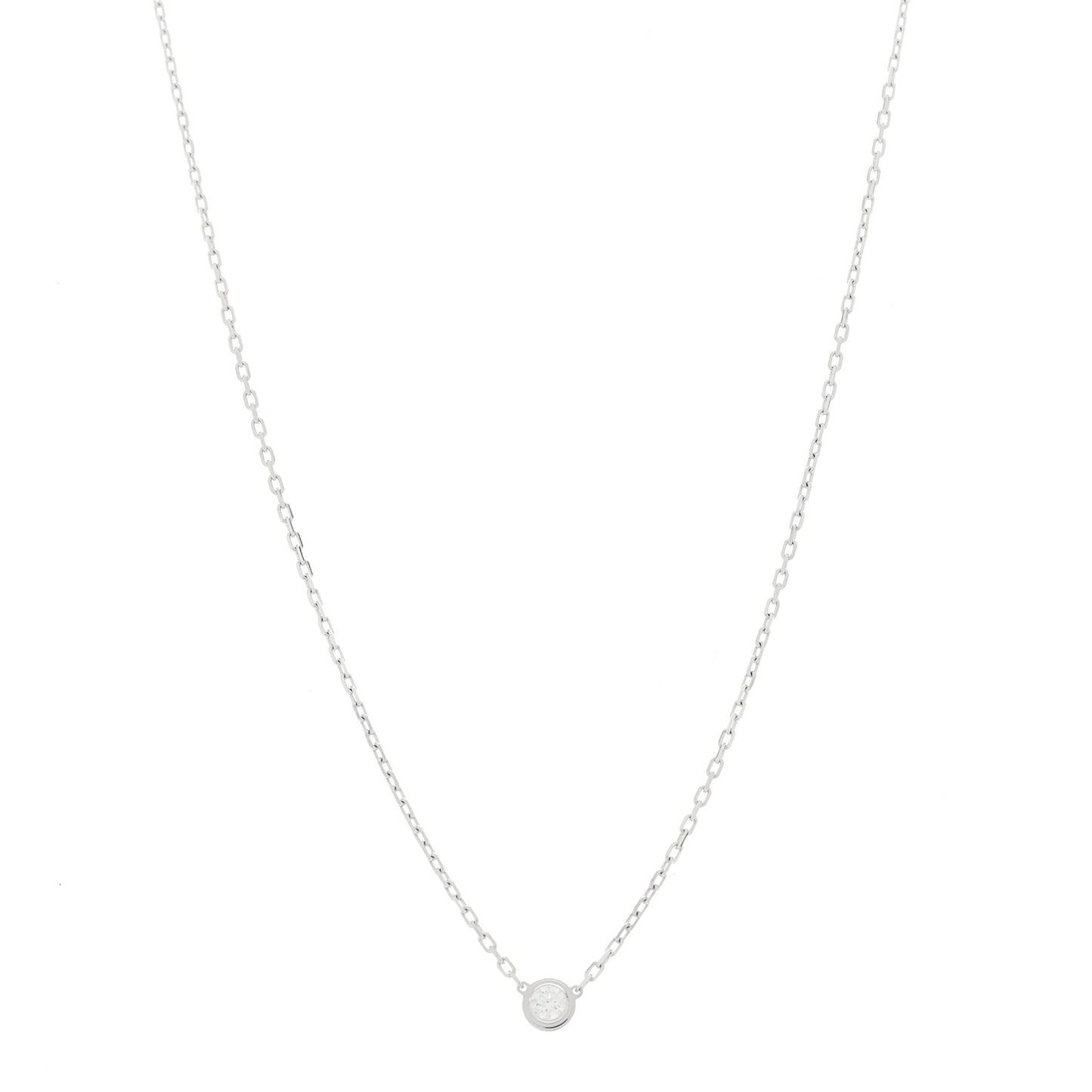 18K White Gold Diamond SM D'Amour Pendant Necklace