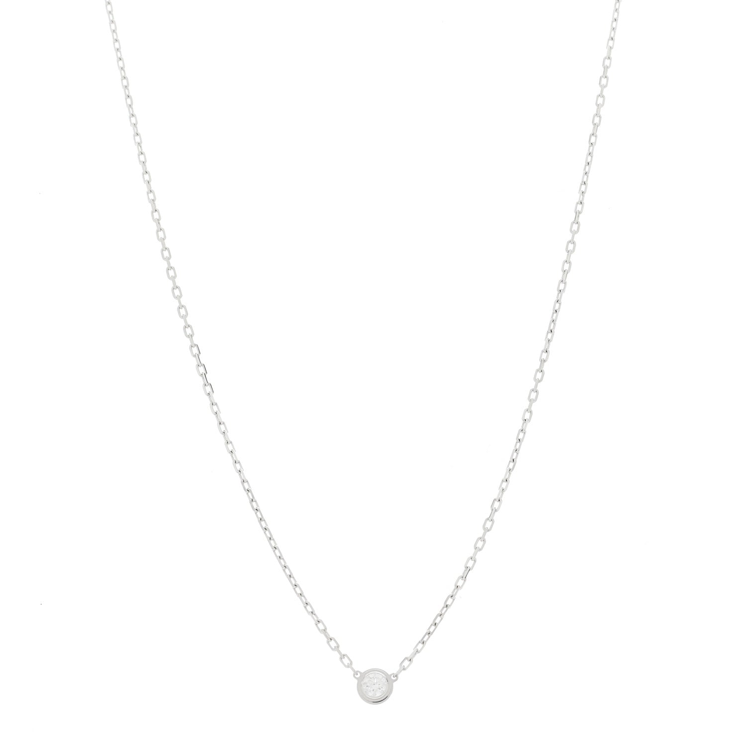 Cartier 18K White Gold Diamond SM D'Amour Pendant Necklace 1 of 7