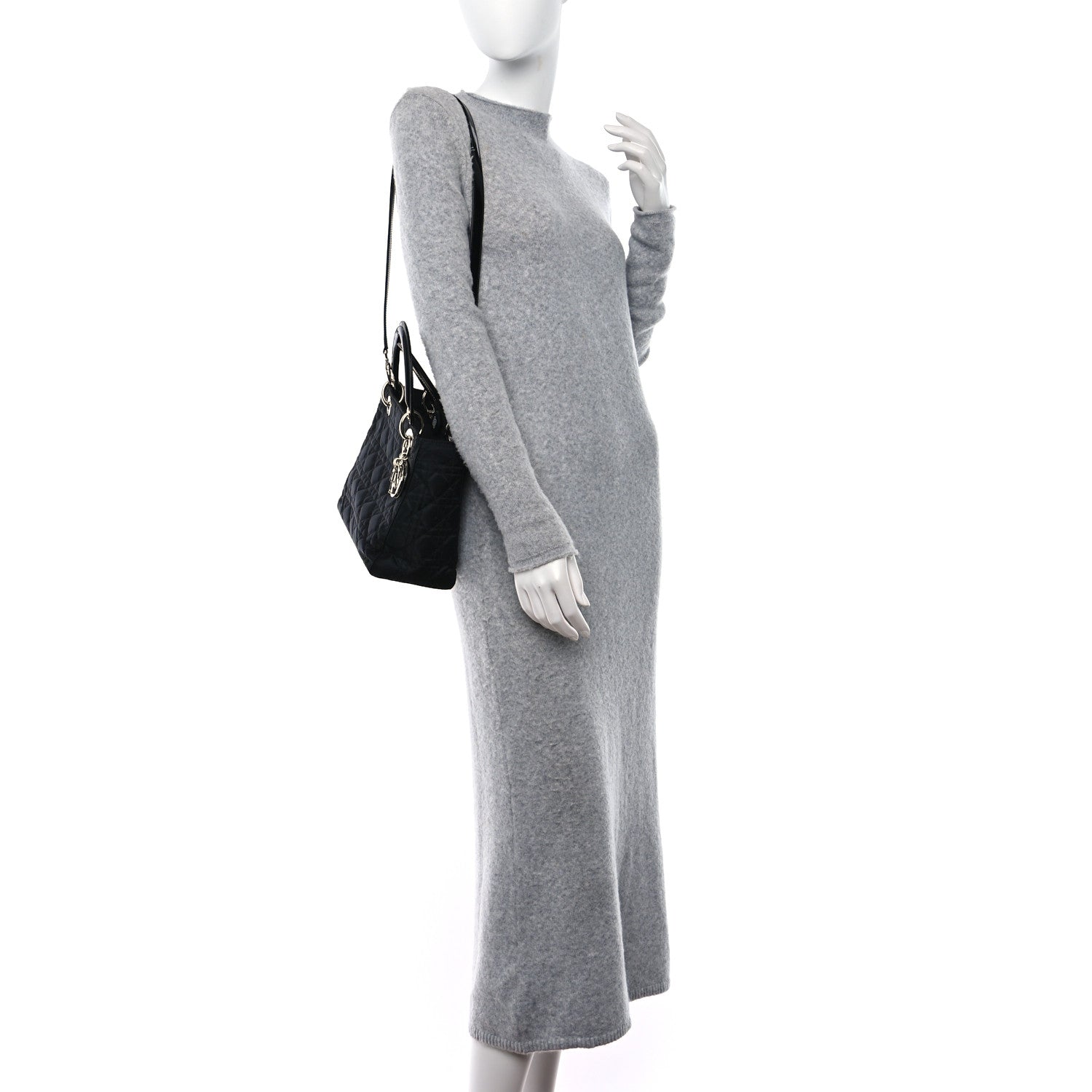 Christian Dior Nylon Cannage Medium Lady Dior Black 3 of 8