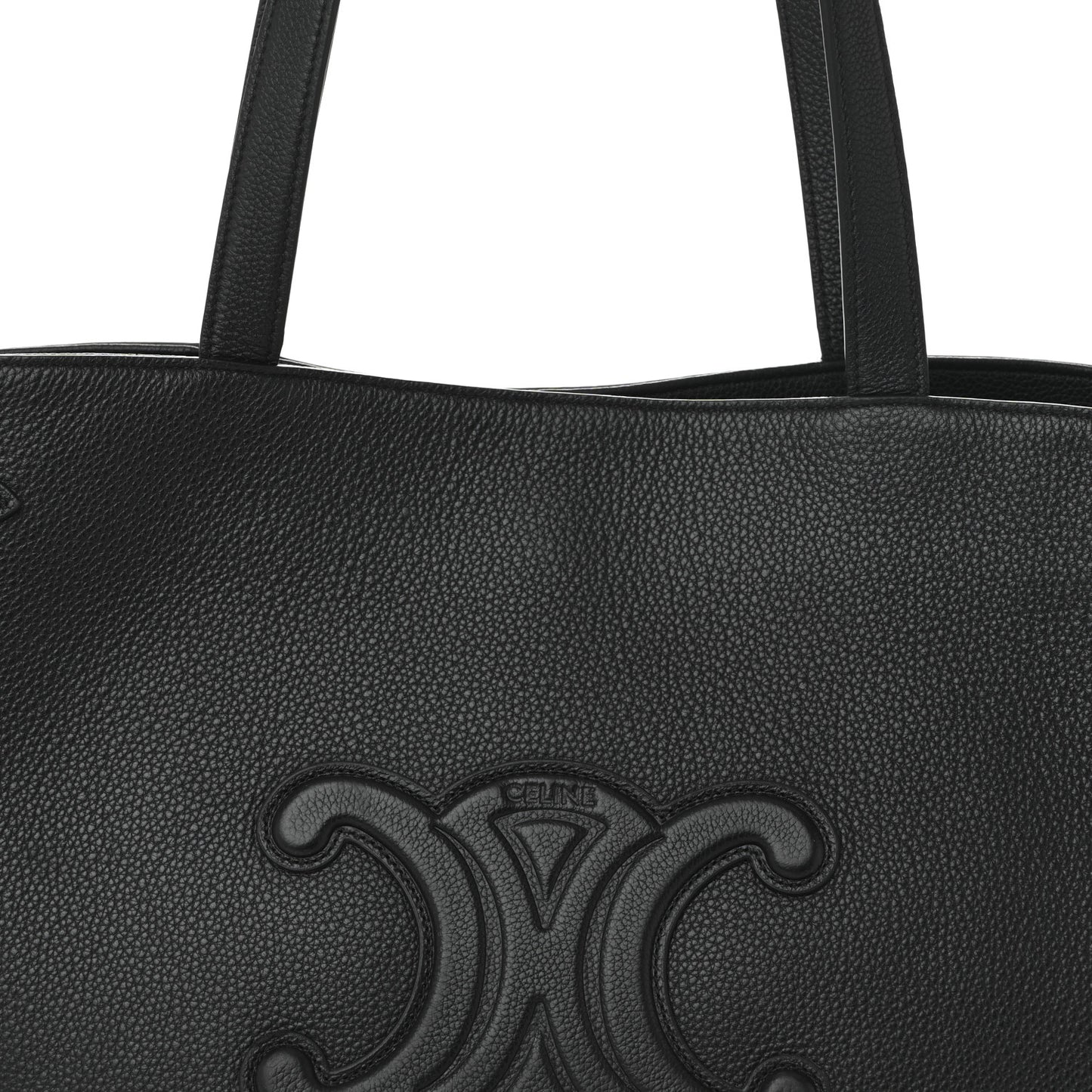 Grained Calfskin Triomphe Medium Cabas Anais Black