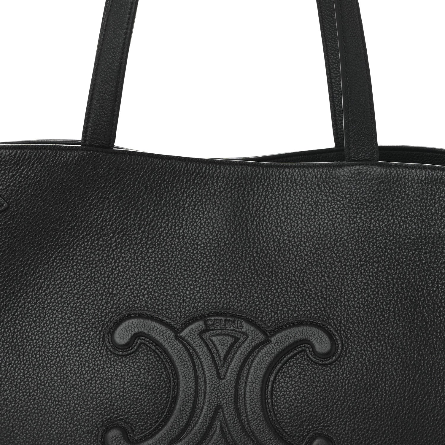 Celine Grained Calfskin Triomphe Medium Cabas Anais Black 7 of 10