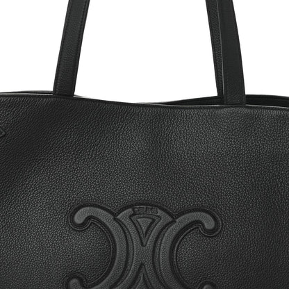 Celine Grained Calfskin Triomphe Medium Cabas Anais Black 7 of 10