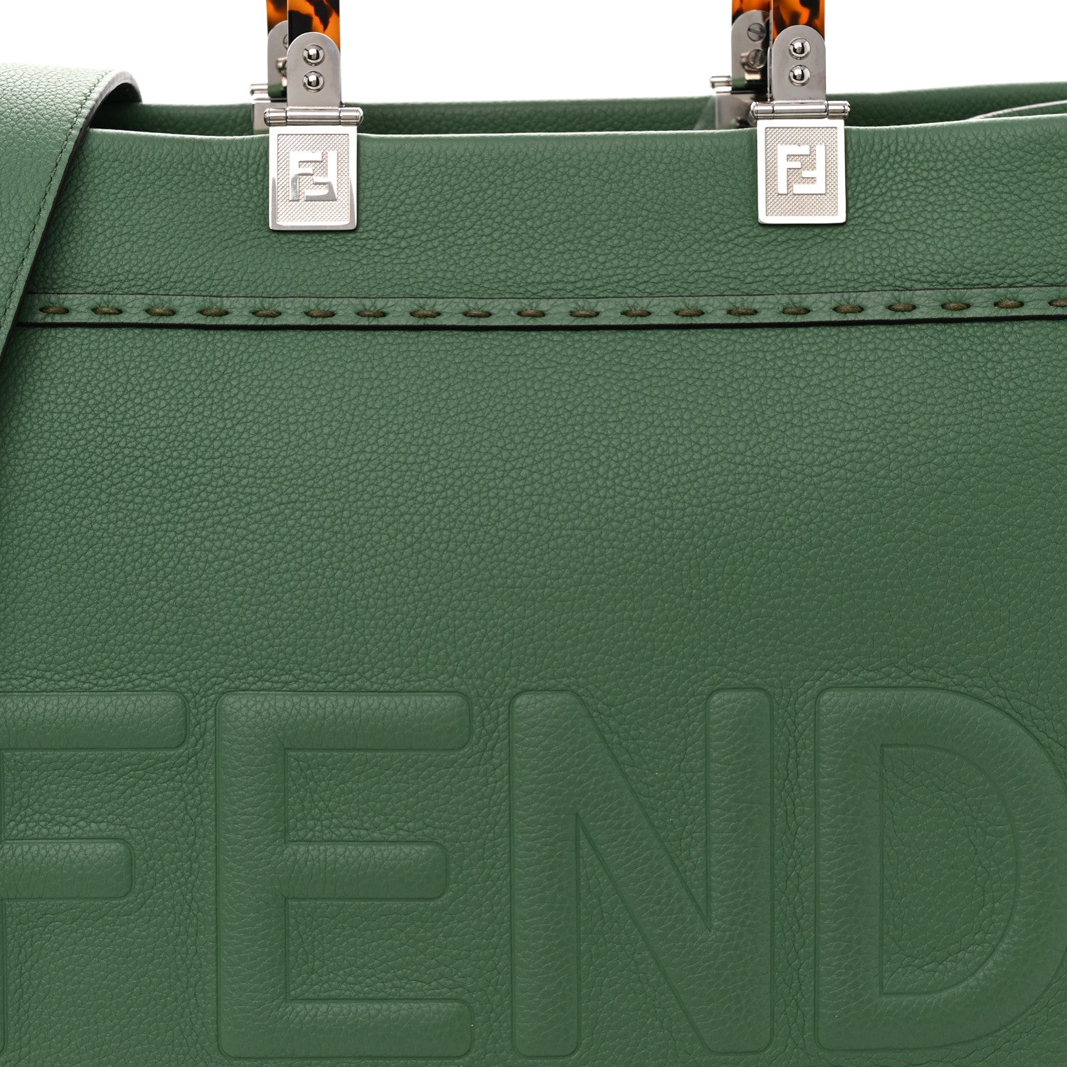 Fendi Vitello Cher Plexiglass Logo Debossed Medium Fendi Sunshine