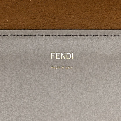 Fendi Vitello King Tamponato Plexiglass Logo Embossed Large Fendi Sunshine Shopper Tote Ghiaccio 6 of 11