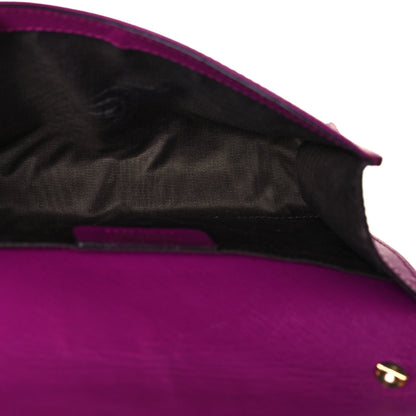 Salvatore Ferragamo Hammered Calfskin Vara Chain Flap Crossbody Purple 5 of 14
