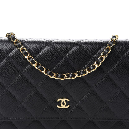 Chanel Caviar Quilted Wallet On Chain WOC Black 12 of 13