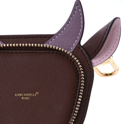 Louis Vuitton Monogram Calfskin LV Cow Pouch Bag Charm Brown 5 of 5