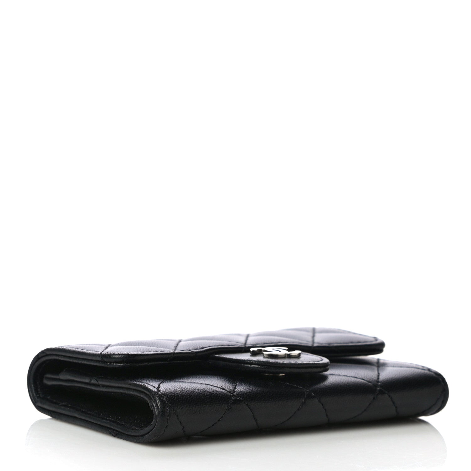 Chanel Lambskin Quilted Flap Card Holder Black 4 of 13