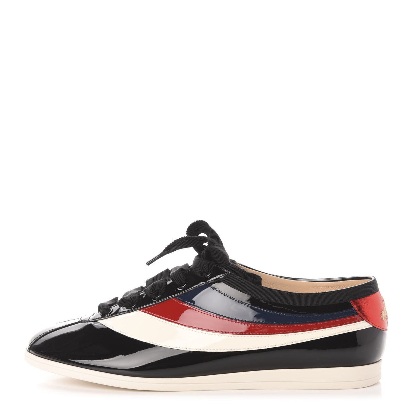 Patent Calfskin Mens Web Falacer Sneakers 9.5 Black