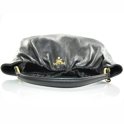 Prada Deerskin Shoulder Bag Black 5 of 11