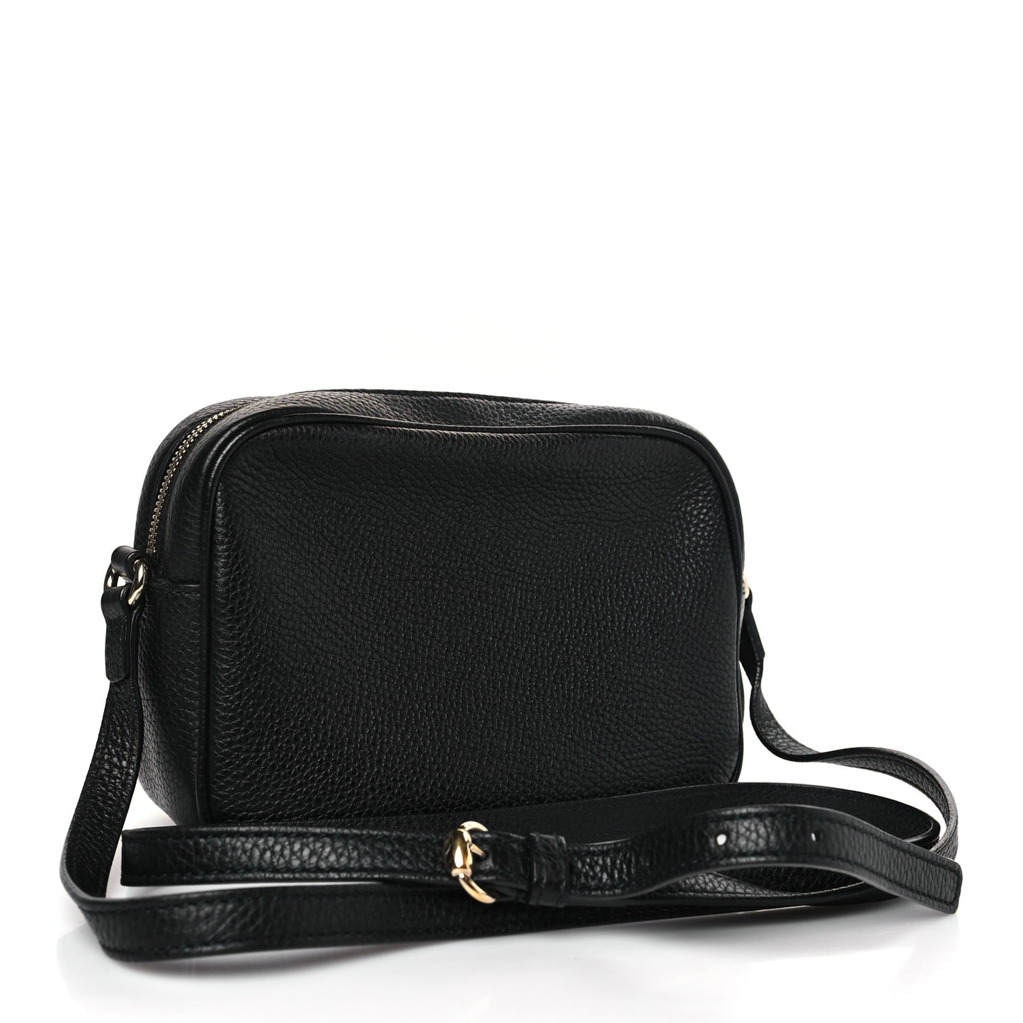Pebbled Calfskin Small Soho Disco Bag Black