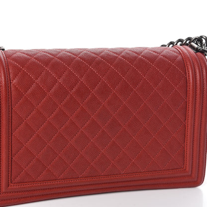 Chanel Caviar Quilted New Medium Boy Flap Dark Red 10 of 19