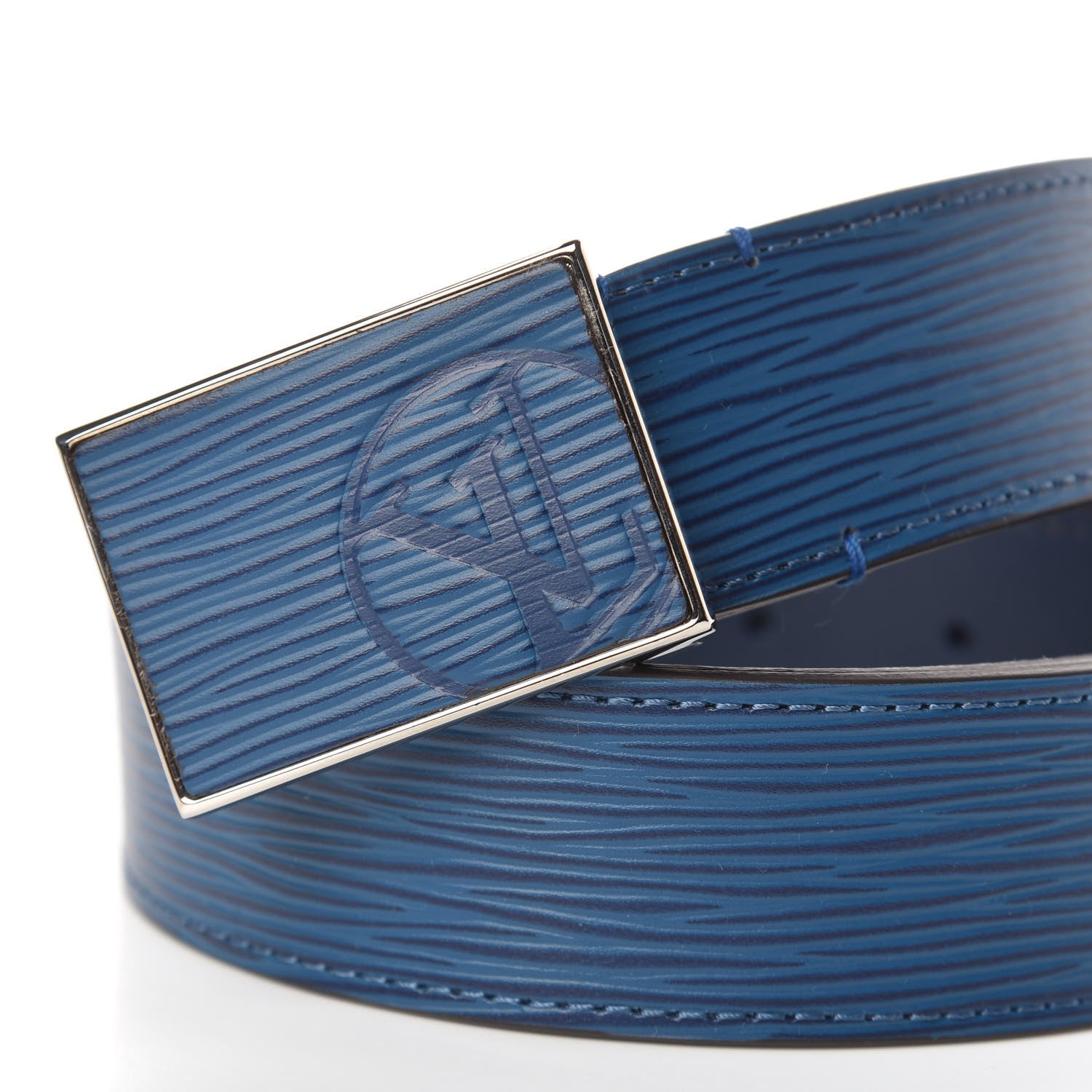 Louis Vuitton Epi Mens 35mm Metropole Belt 100 40 Blue Celeste 6 of 7
