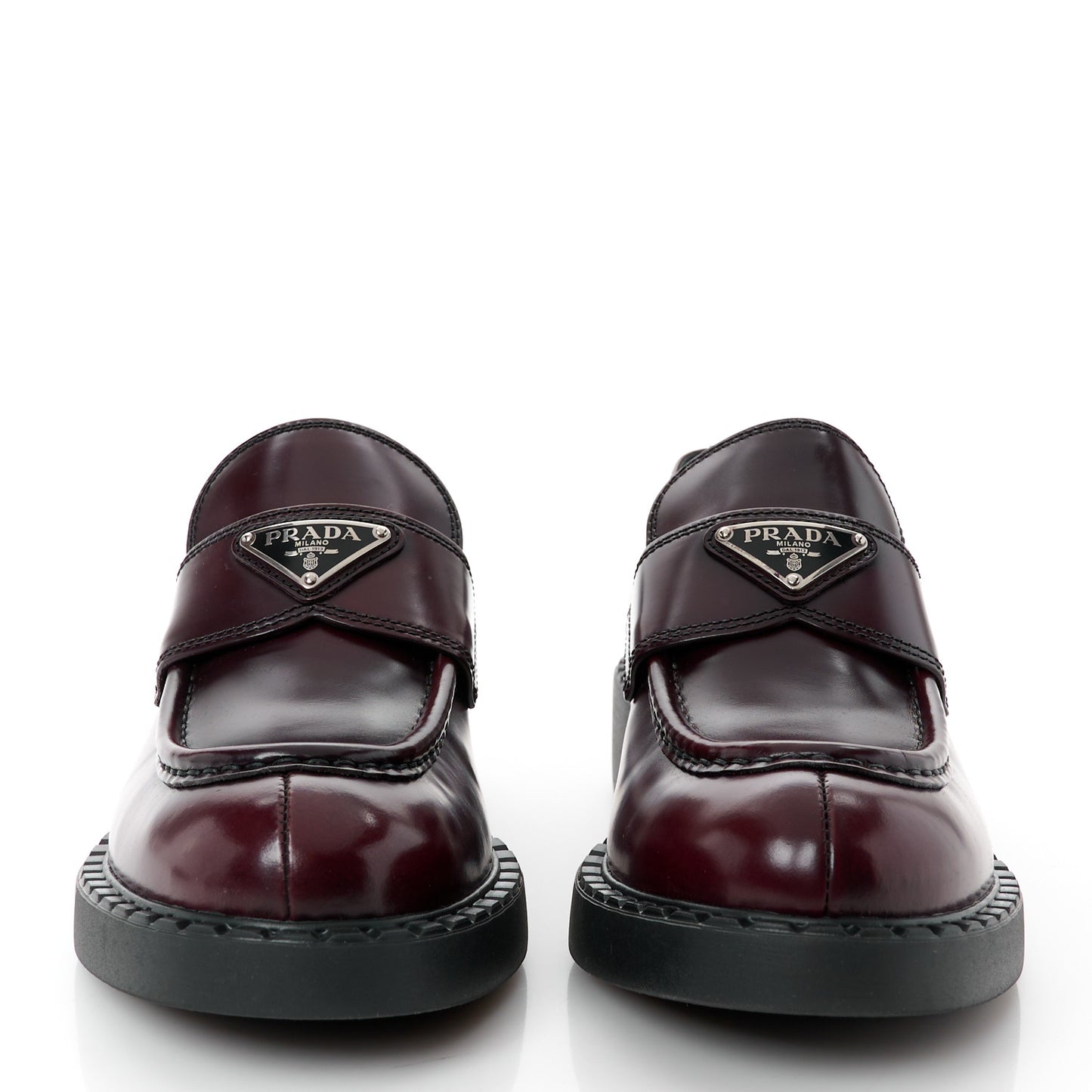 Spazzolato Metal Triangle Logo 50mm Loafers 39.5 Cordovan
