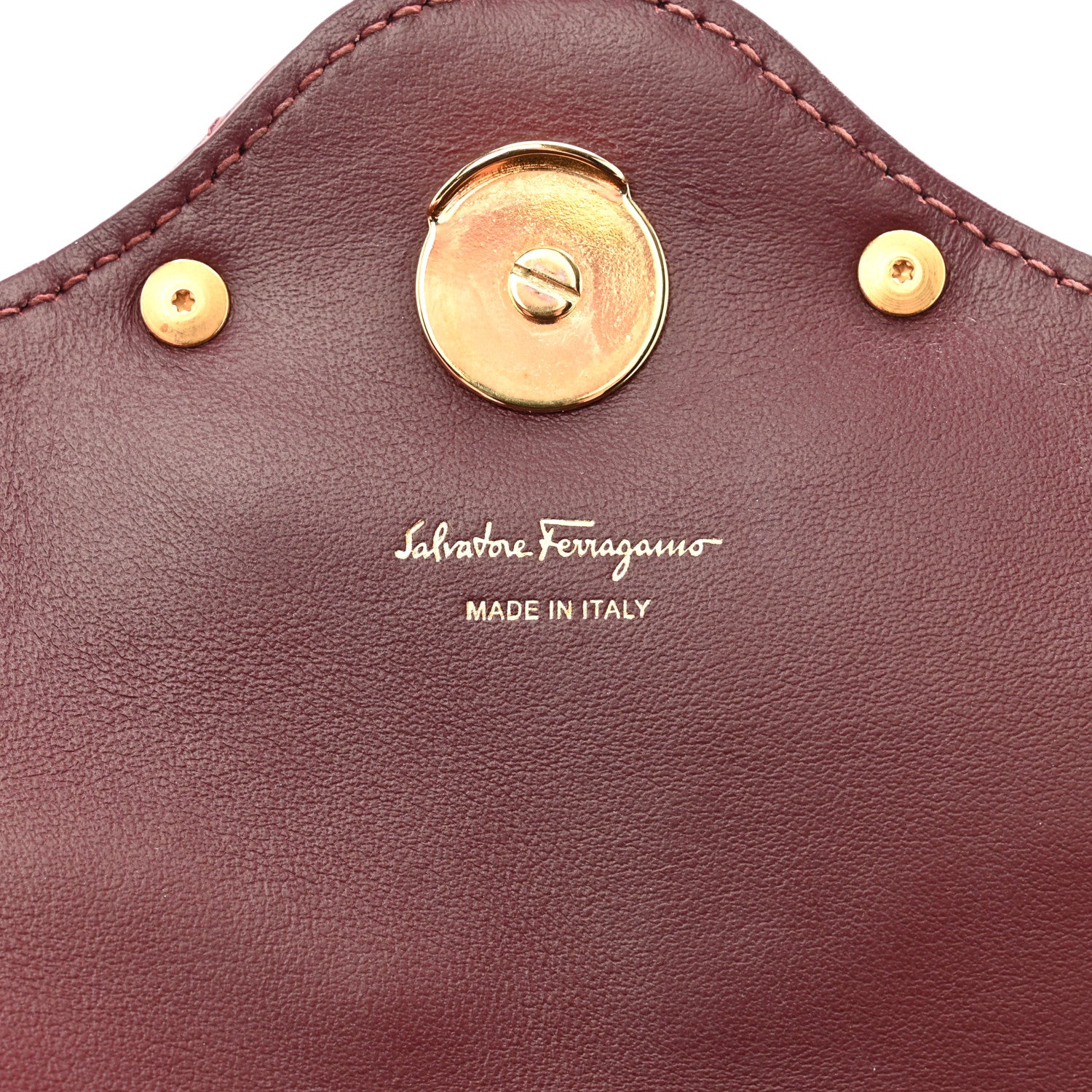 Salvatore Ferragamo SALVATORE FERRAGAMO Calfskin Quilted Gancini Mini Bag Burgundy 6 of 12
